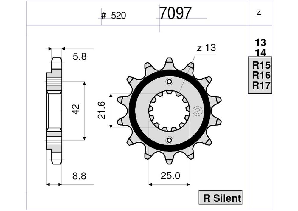 PIGNONE Z17 KLE 500 9707