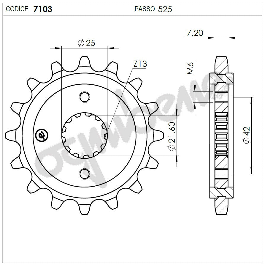 PIGNONE Z17 PASSO 525 ZX-10 R NINJA 1000