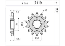 Carica l&#39;immagine nel visualizzatore di Gallery, PIGNONE OE Z14 KAWASAKI PASSO 520