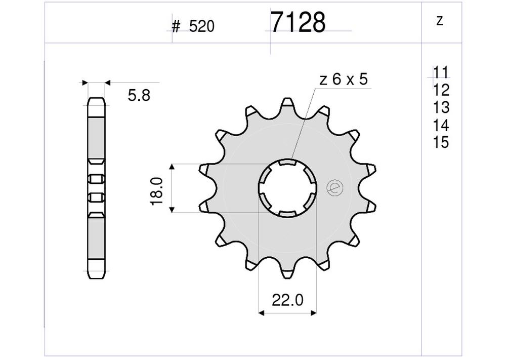 PIGNONE Z12 KX 125 19982003