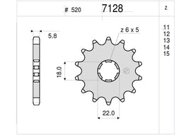 PIGNONE Z12 KX 125 19982003