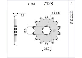 PIGNONE Z13 PASSO 520 KX 125
