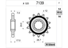 Carica l&#39;immagine nel visualizzatore di Gallery, PIGNONE Z14 PASSO 525 CB 600 HORNET F