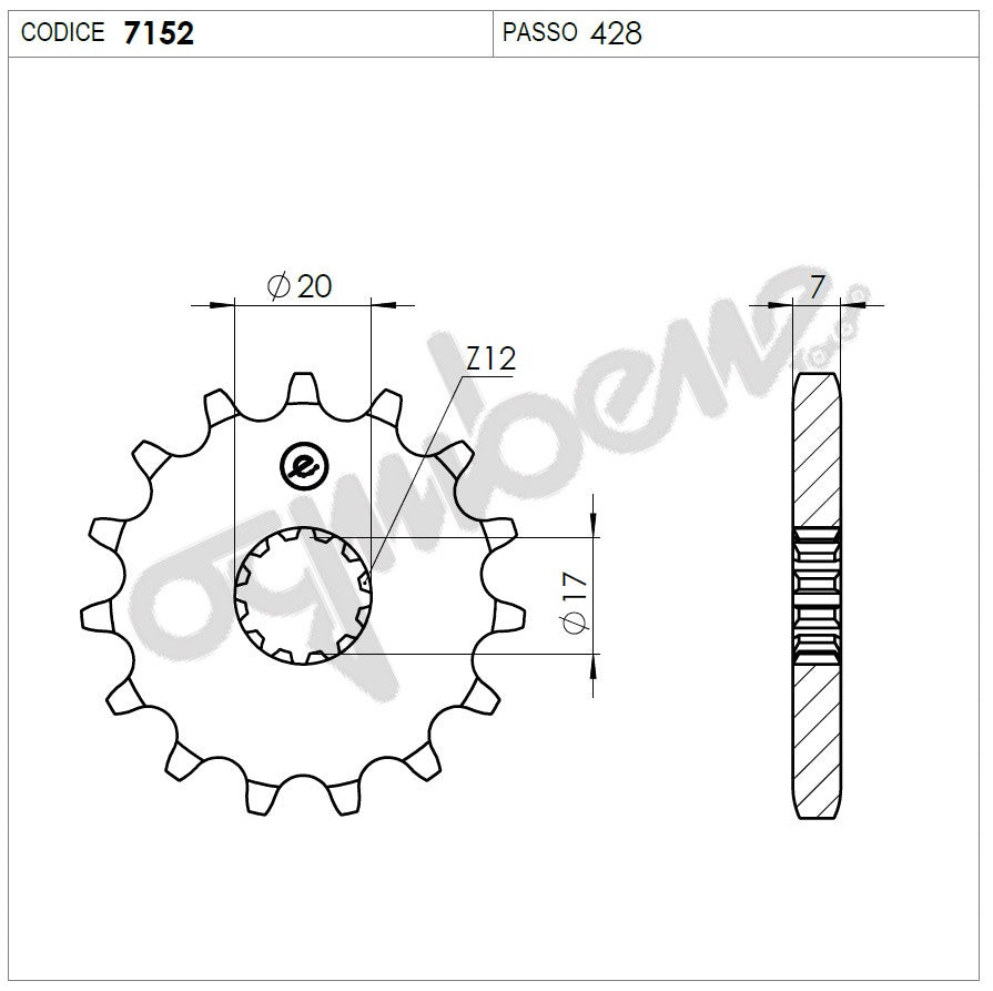 PIGNONE OGNIB. Z13 HONDA PASSO 520