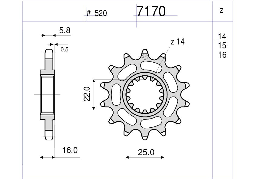 PIGNONE OGNIB. Z14 DUCATI PASSO 520