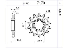 PIGNONE OGNIB. Z14 DUCATI PASSO 520