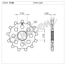 PIGNONE Z13 PASSO 520 YZ F-WR F/R/X 250