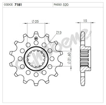 Carica l&#39;immagine nel visualizzatore di Gallery, PIGNONE Z15 PASSO 520 ZX-6R 600