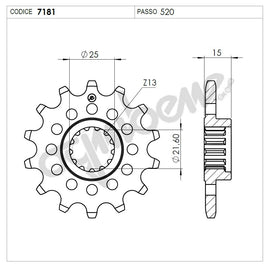 PIGNONE Z15 PASSO 520 ZX-6R 600