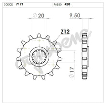 Carica l&#39;immagine nel visualizzatore di Gallery, PIGNONE Z13 PASSO 428 RR 50 ENDURO