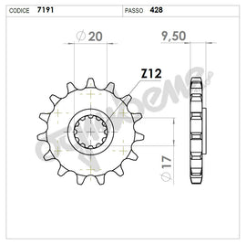PIGNONE Z13 PASSO 428 RR 50 ENDURO