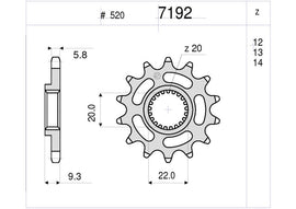 PIGNONE Z13 KX 250 F 4T 0621 PASSO 520