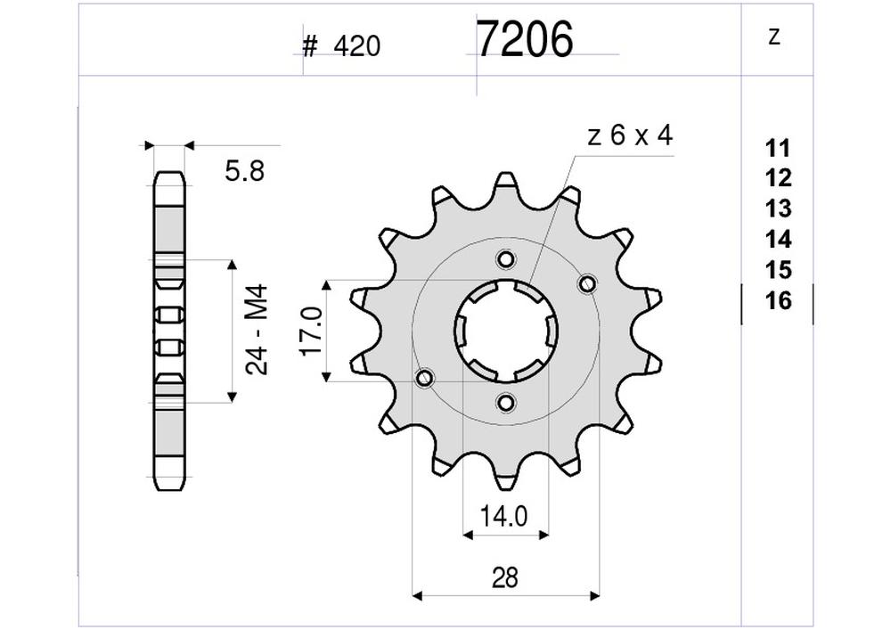 PIGNONE OGNIB. Z13 APRILIA PASSO 420