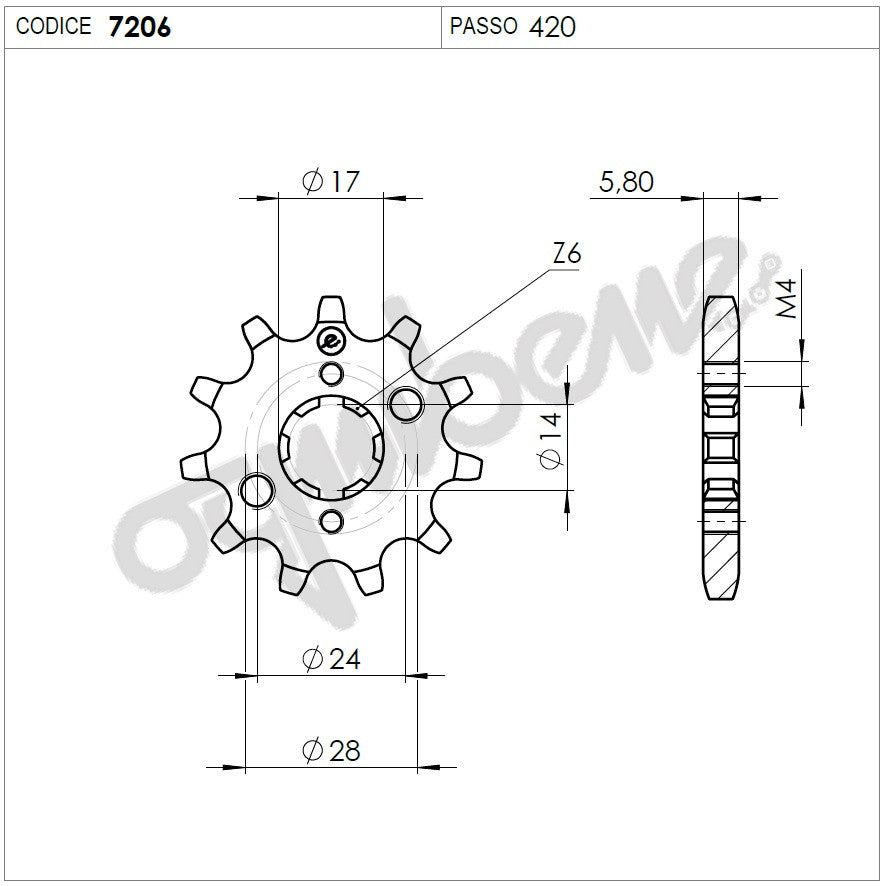 PIGNONE OGNIB. Z14 APRILIA PASSO 420