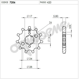 PIGNONE OGNIB. Z16 APRILIA PASSO 420