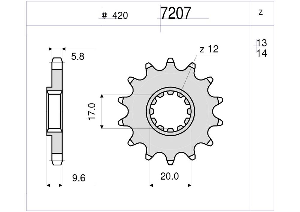 PIGNONE PASSO 525 KTM SX 65 0420