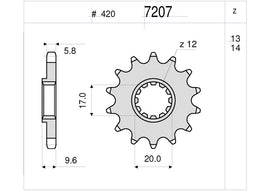 PIGNONE PASSO 525 KTM SX 65 0420