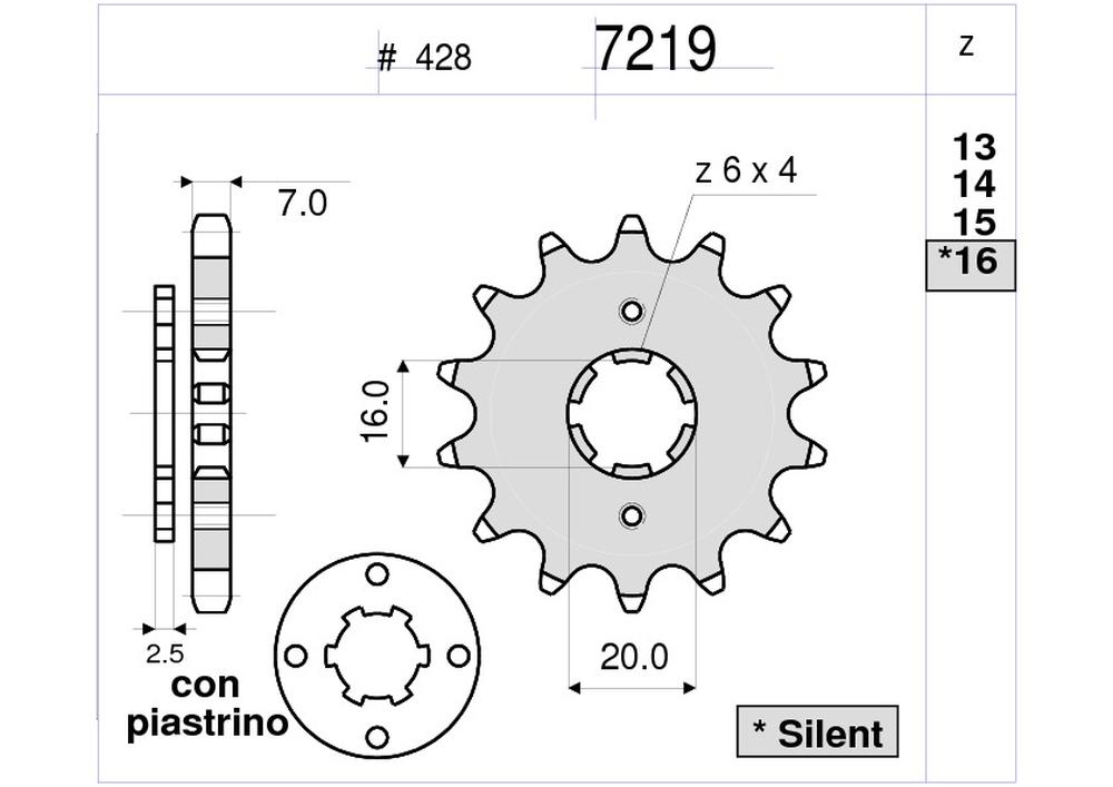 PIGNONE PROF. YAMAHA YZF-R 125