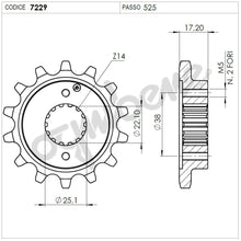 Carica l&#39;immagine nel visualizzatore di Gallery, PIGNONE Z14 PASSO 525 MONSTER 795 1215