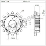PIGNONE 14 DENTI PASSO 525 MONSTER 795 2012>2015