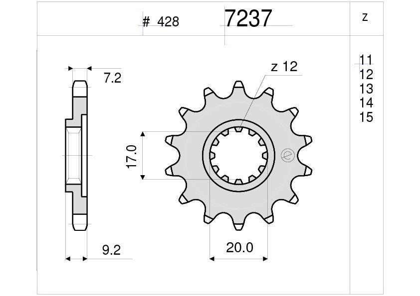 PIGNONE Z15 PASSO 428 CRE 50