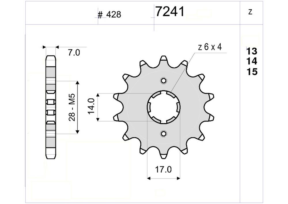PIGNONE OGNIB. Z14 DERBI PASSO 428