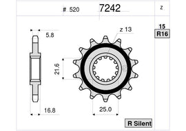 PIGNONE OGNIB. Z17 HONDA PASSO 520