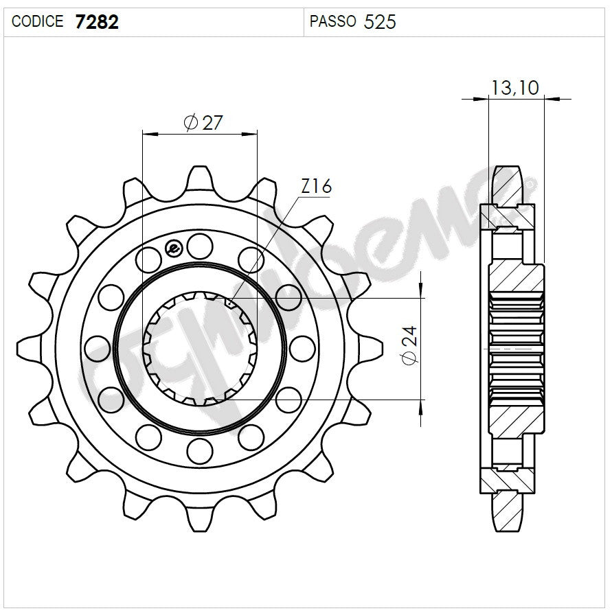 PIGNONE Z17 PASSO 525 GSX-R 1000