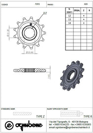 PIGNONE Z13 PASSO 520 CRF 250 R 18<21