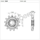 PIGNONE 13 DENTI PASSO 428 SX-TC 85 DAL 2018