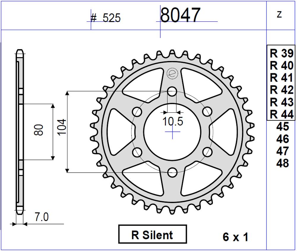 CORONA OGNIB. Z43 KAWASAKI PASSO 525
