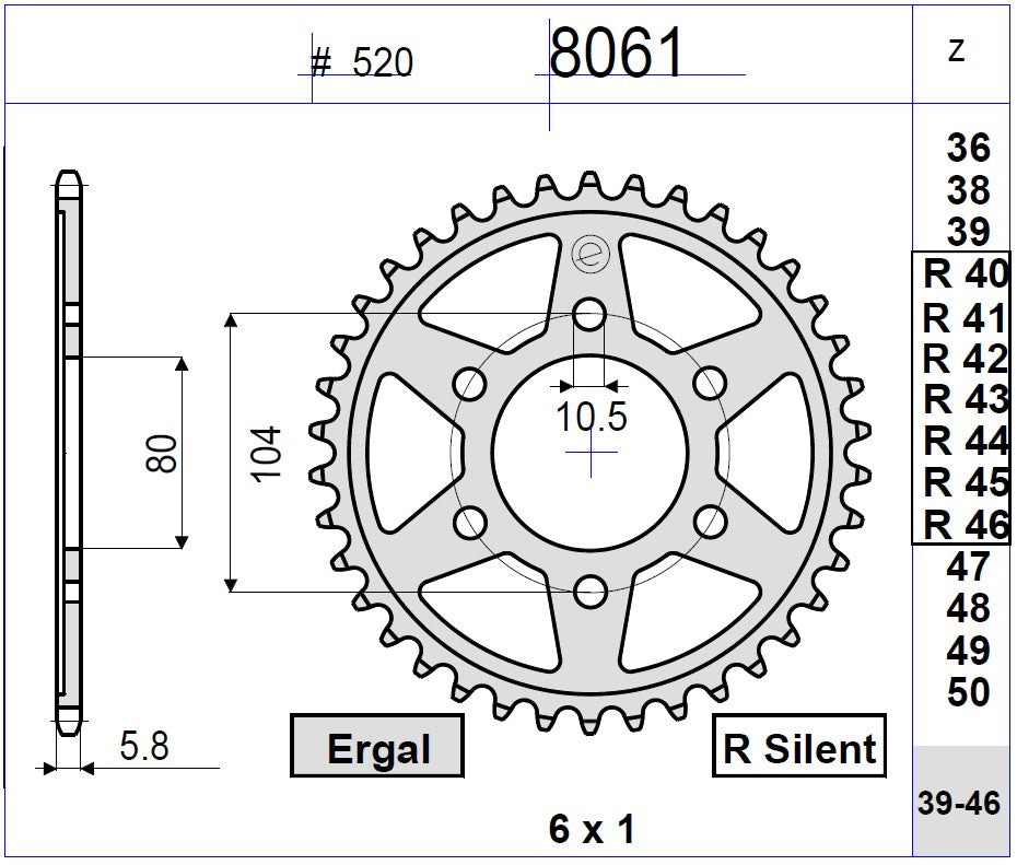 CORONA OE ERGAL OD KAWASAKI # 520