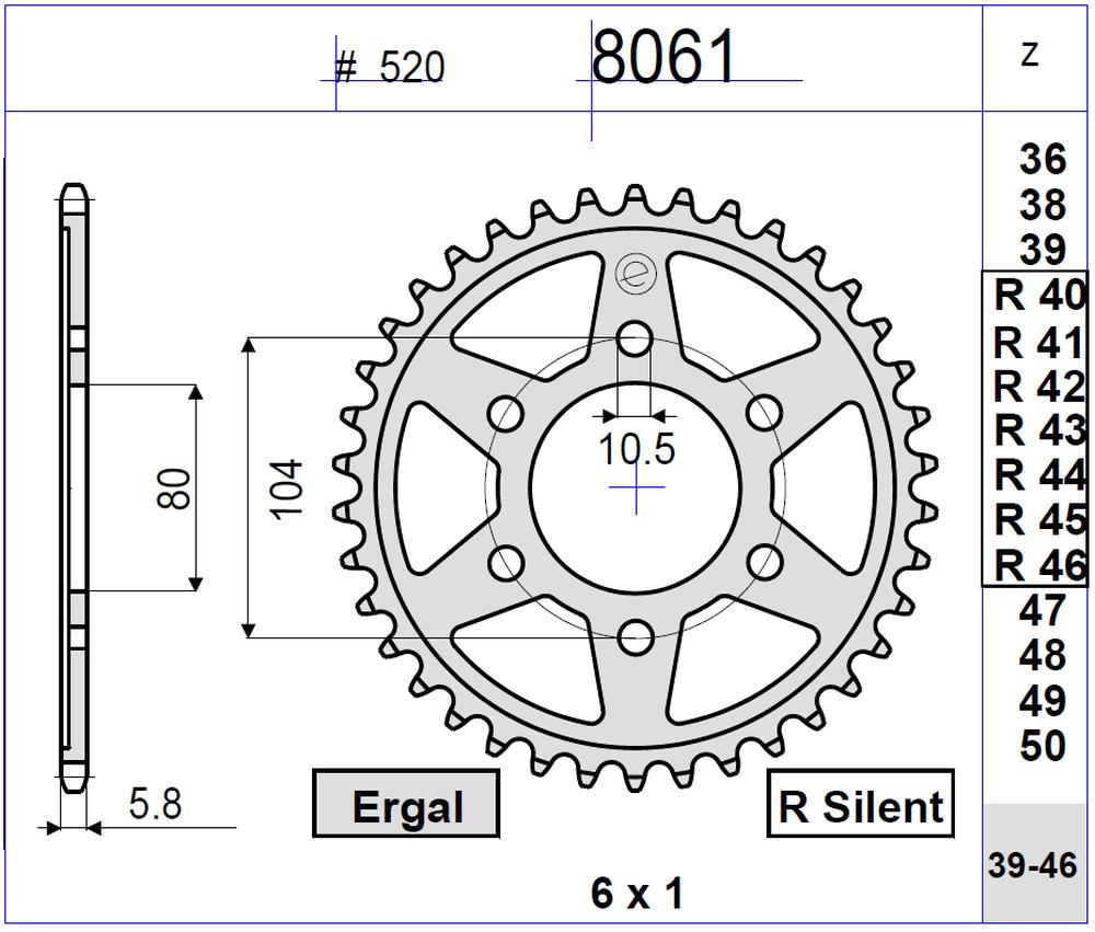 CORONA OGNIB. Z46 KAWASAKI PASSO 520
