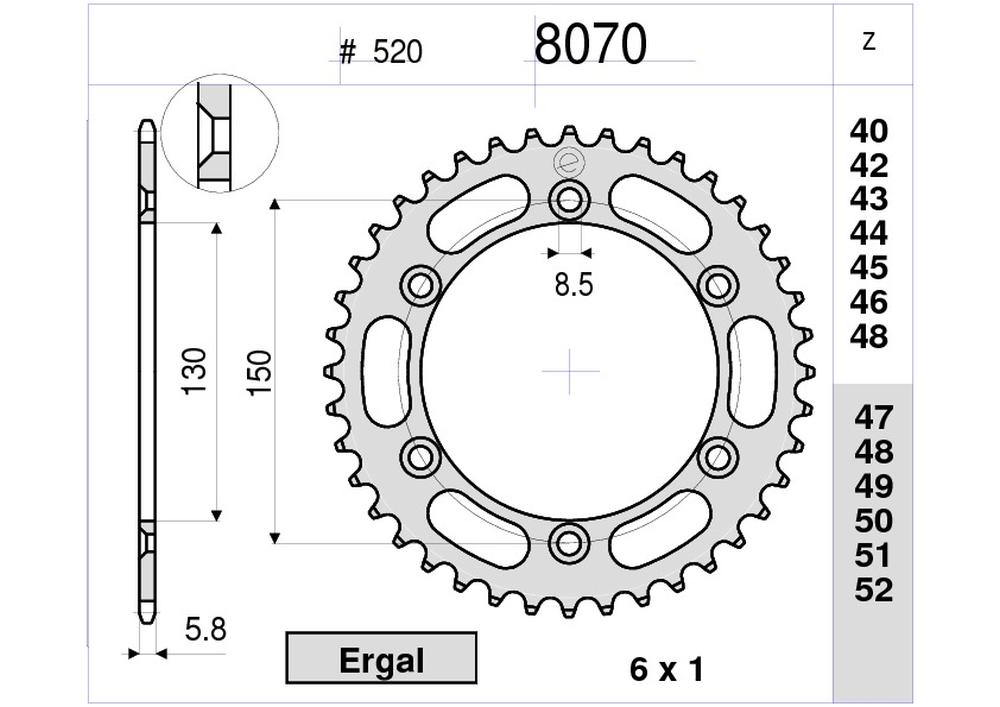 CORONA Z50 PASSO 520 YZ 250 06-19