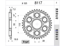 CORONA OE PROF. DUCATI 1098 07 525