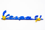 TARGHETTA VESPA GL C/FORI NERA 167MM