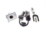 SERIE SERRATURE COMPLETA CROMATA VESPA PX 125-150-200 ARCOBALENO FRENO A DISCO