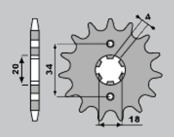 PIGNONI HONDA Z14 18NC C.428