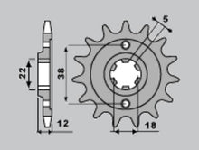Carica l&#39;immagine nel visualizzatore di Gallery, PIGNONE Z15 PASSO 530 CAGIVA ALA BLU 350