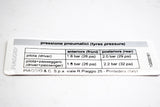 TARGHETTA VESPA PRESSIONE PNEUMATICI