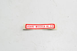 TARGHETTA USARE MISCELA 2% PICCOLA VES