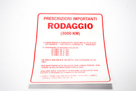 TARGHETTA NORME DI RODAGGIO 4 MARCE VE