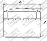 Filtro olio Champion COF452 moto Guzzi 850-1000cc