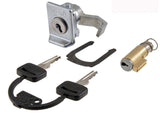 KIT SERRATURE STERZO-BAULETTO IN PLASTICA VESPA PX 1° SERIE CON GUIDA DA 4MM