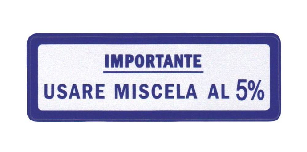 TARGHETTA USARE MISCELA 5% GRANDE VESP