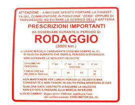 TARGHETTA RODAGGIO ROSSA VESPA GS