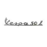 SCRITTA POSTERIORE PIAGGIO VESPA 50 L IN ALLUMINIO 155X35MM