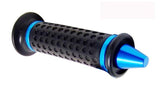 Coppia manopole nere in pvc con terminale blu