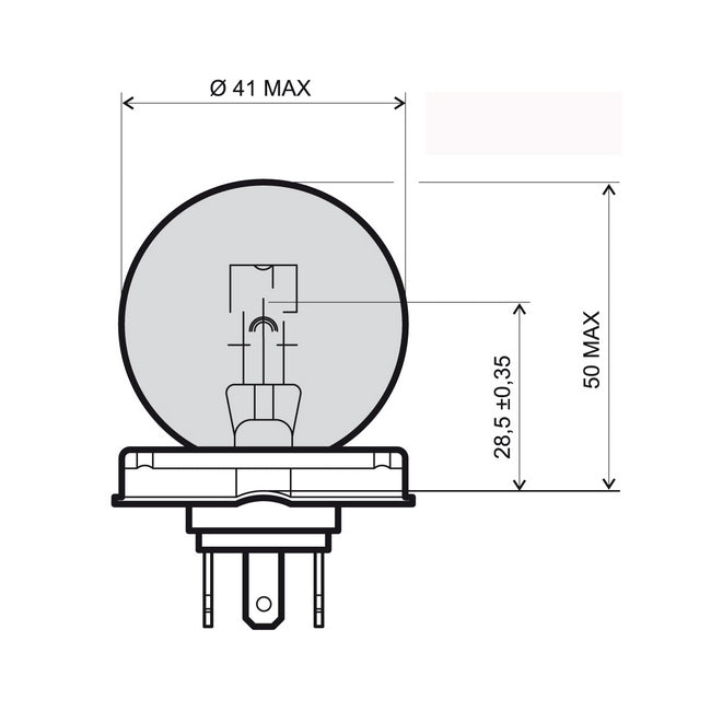 LAMPADA 12V 45/40W P45T