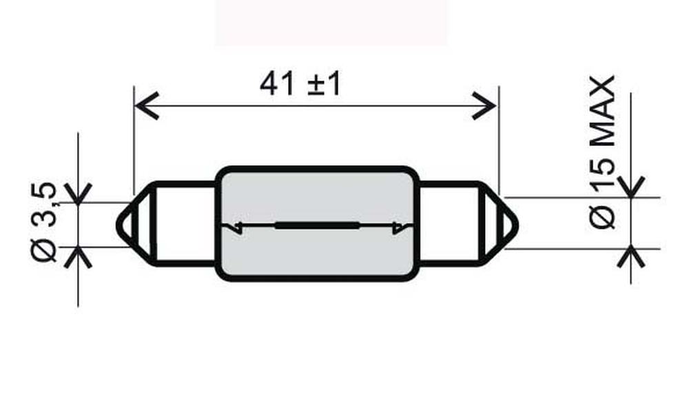LAMPADA 6V-15W SILURO T15X42 S8.5